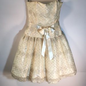 Formal Gold Strapless Dress